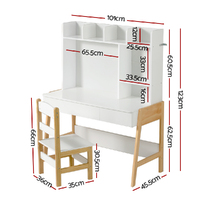 Henry 2PCS Kids Table and Chairs Set Study Activity Toys Storage Desk Drawer