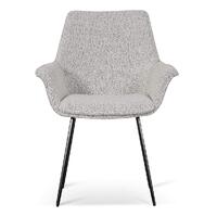 Set of 2 - Ariana Fabric Dining Chair - Pepper Boucle