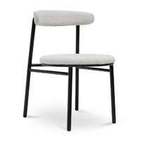 Set of 2 - Milan Fabric Dining Chair - Moon White Boucle