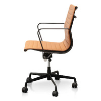 Volt Low Back Office Chair - Saddle Tan in Black Frame