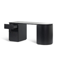 Koppar 1.77m Left Drawer Office Desk - Black Oak