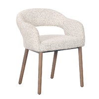 Set of 2 Chloe Upholstered Dining Chairs, Brown Leg