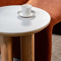 Lawrence Side Table, Natural with Ceramic