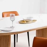 Lawrence Dining Table, Natural with Ceramic
