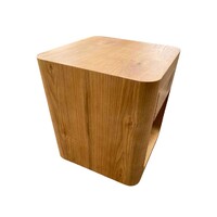 BOWER Curved Oak Bedside Table 1 Drawer