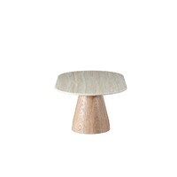 Windsor Oval Coffee Table - White Travertine Matte Marble Top