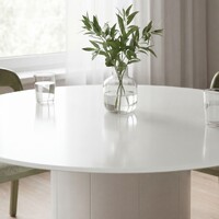 Rivello Round Dining Table, Matte Tofu