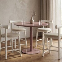 Portella Dining Table, Matte Dusty Rose