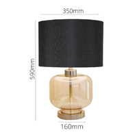 Bonnie Black Glass Table Lamp