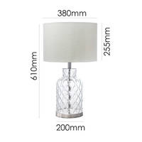 Ariel White Glass Table Lamp