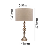 Callia Pewter Linen Sand Table Lamp