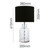 Ariel Black - Glass Table Lamp
