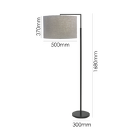 Black Kardinia Linen Sand Floor Lamp
