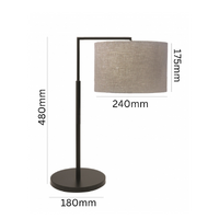 Black Kardinia Linen Sand Table Lamp