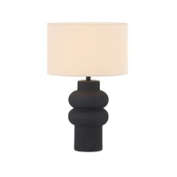 Isadora Ceramic Table Lamp, Matte Black