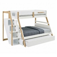 Bergen Single Over Double Bunk Bed with Staircase & Single Trundle