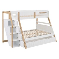 Bergen Single Over Double Bunk Bed with Staircase & Double Trundle