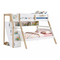 Bergen Single Over Double Bunk Bed with Staircase & Shelves