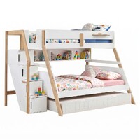 Bergen Single Over Double Bunk Bed with Shelves & Double Trundle