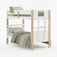 Bergen Single Over Single Bunk Bed with Shelf