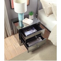 Boulevard Smoke Mirror Bedside Table