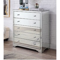 Boulevard Silver Mirror Tallboy 5 Drawers