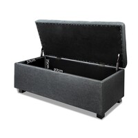 Venus Premium Storage Ottoman - Charcoal