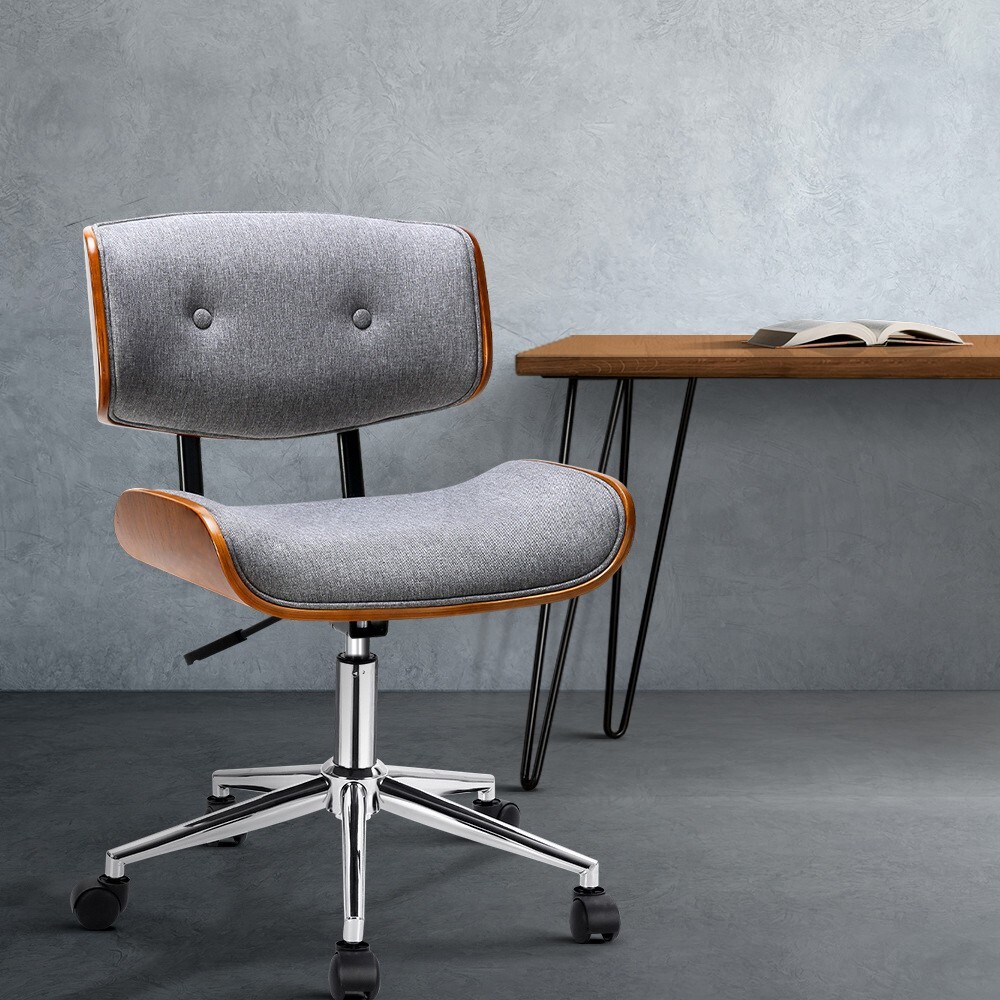 Retro Wooden Office Chair Grey