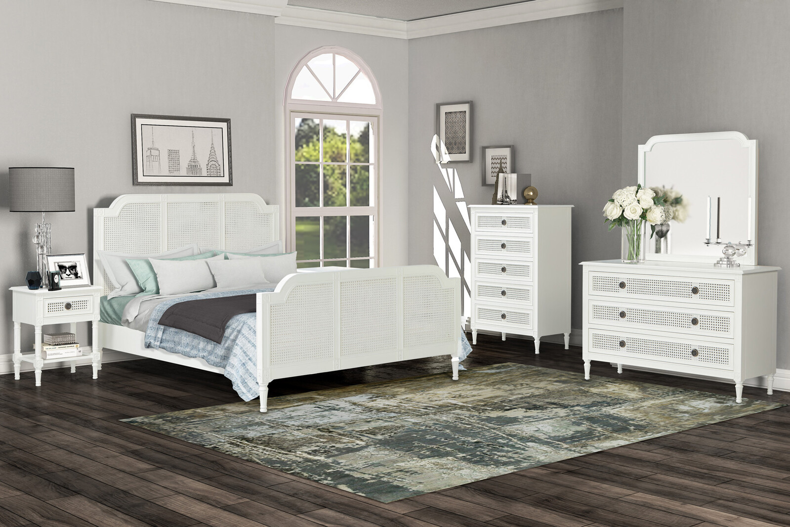 Paloma Queen Bed Frame French Style White