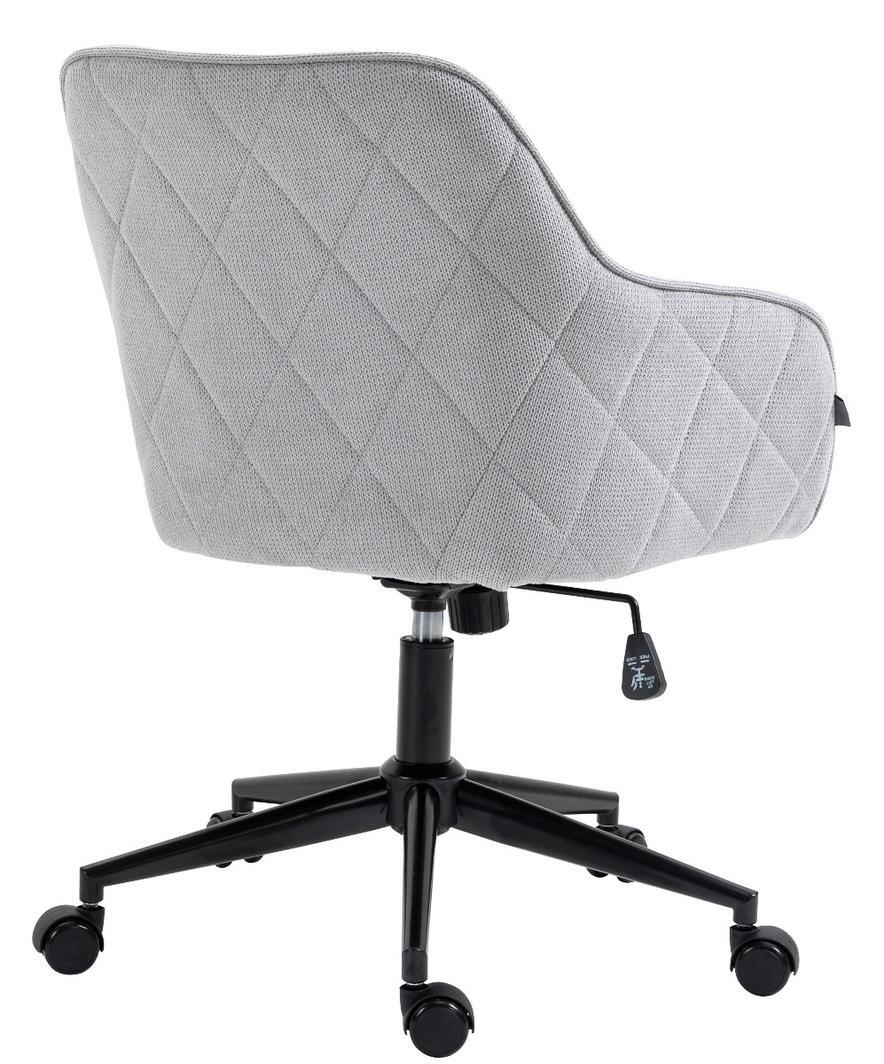 Teddy Light Grey Linen Fabric Upholstered Office Chair