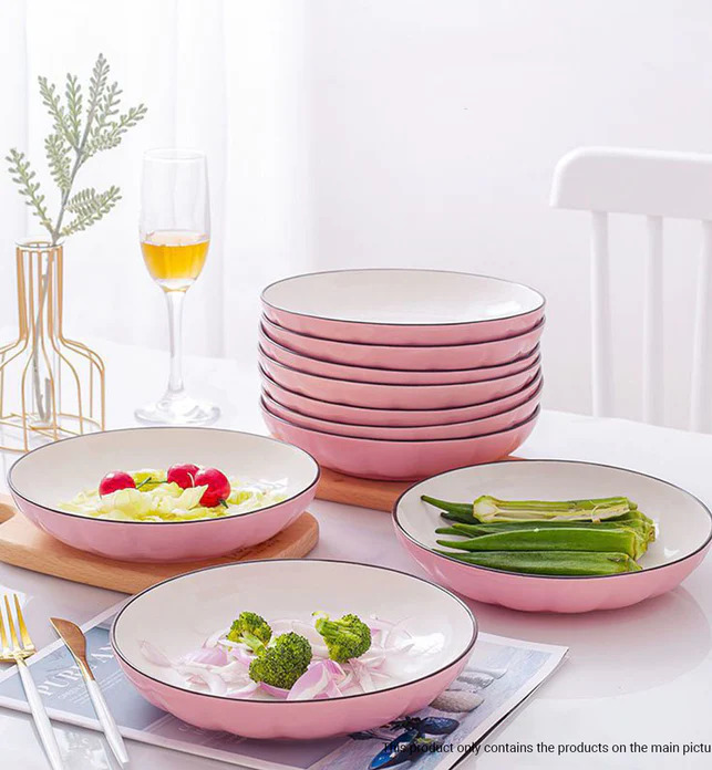 Pink Ceramic Dinnerware Set of 5