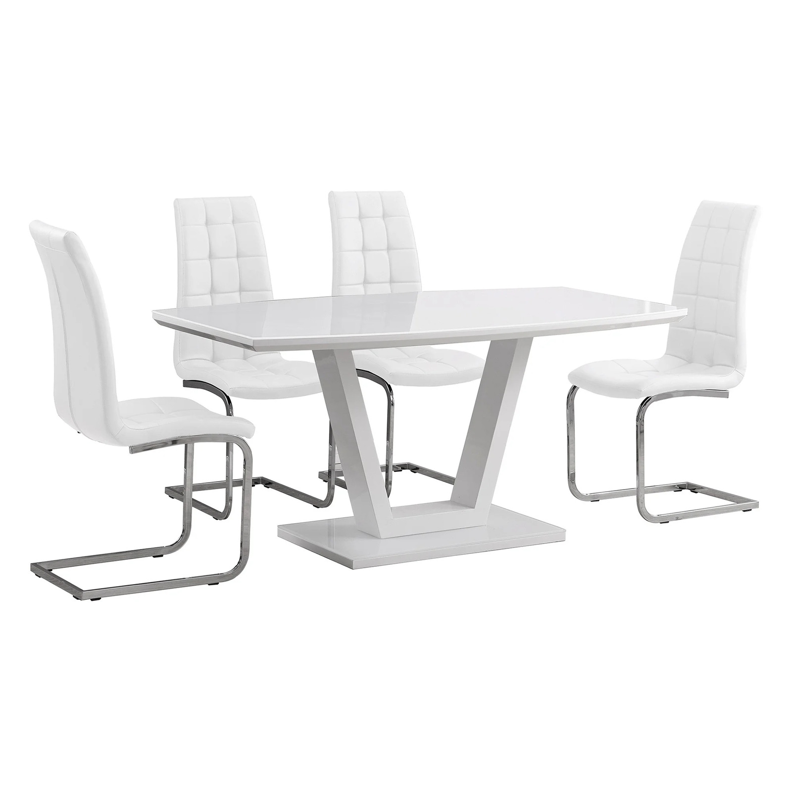 Grayson High Gloss Dining Table, White