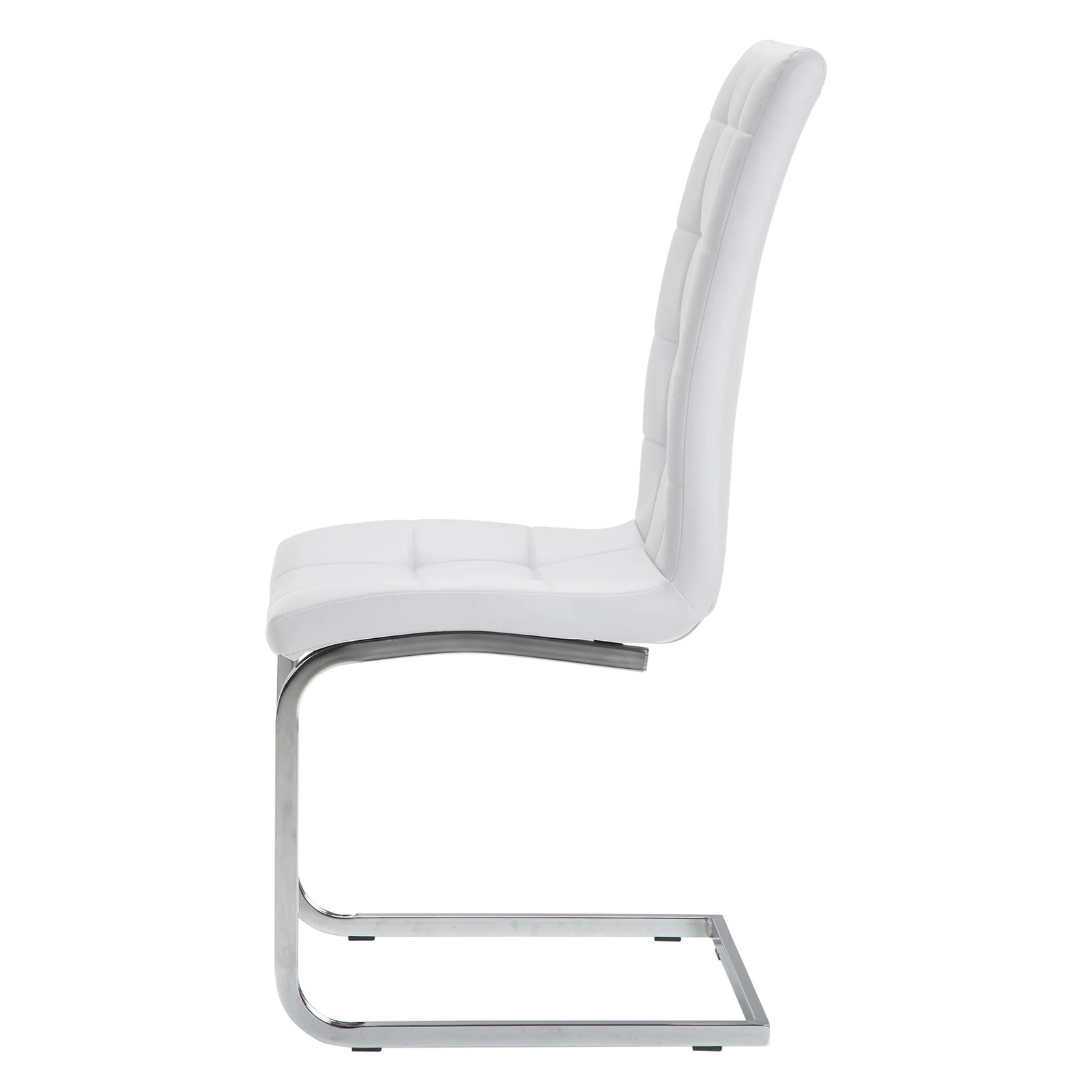Luna Faux Leather Dining Chairs, White Set of 2