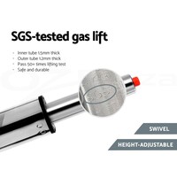 Zadine Faux Leather Bar Stool Gas Lift Swivel Set of 2 - Grey