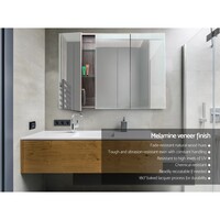 Bathroom Vanity 3 Door Storage Mirror Cabinet - Natural
