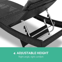 Outdoor Wicker Sun Lounge Black