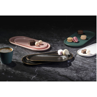 Asteria Black Oblong Tray Set - Set of 2