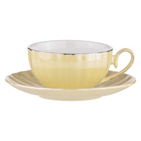 Parisienne Pearl Buttermilk Teapot + 2 Teacup Set