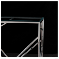 LEO Console Table Stainless Steel and Tempered Glass