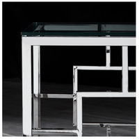 Jordan Side Table Stainless Steel and Tempered Glass
