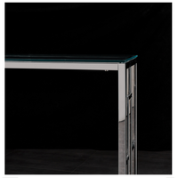 Jordan Console Table Stainless Steel and Tempered Glass