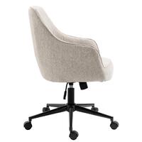 Stella Beige Lined Linen Fabric Upholstered Office Chair