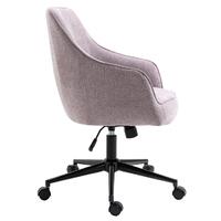Stella Purple Lined Linen Fabric Upholstered Office Chair