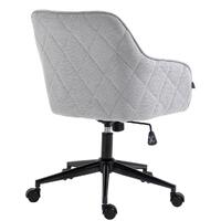 Teddy Light Grey Linen Fabric Upholstered Office Chair