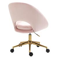 Octavia Pale Pink Velvet Fabric Office Chair