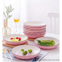 Pink Ceramic Dinnerware Set of 6