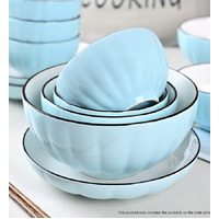 Blue Ceramic Dinnerware Set of 9
