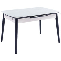 Nena Extension Dining Table, Snow White Ceramic