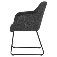 Konna Fabric Carver Dining Chair Set of 2, Black