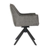 Beaumont Ultrasuede Fabric Swivel Dining Chair, Grey Set of 2